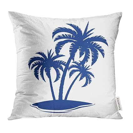 Amazon Com Li Long Throw Pillow Cover Blue Palm Tropical Island