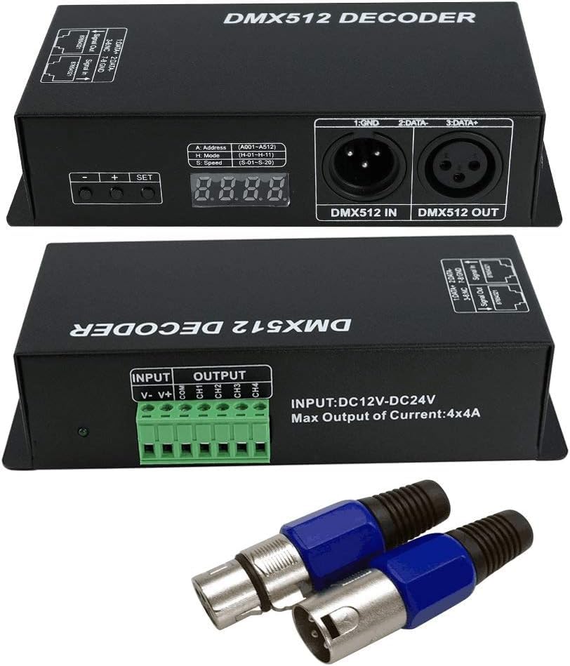 Photo 1 of AMKI DMX 512 LED Decoder Controller for RGB Tape Strip Light Dimmer Driver (4 Channel with Display)