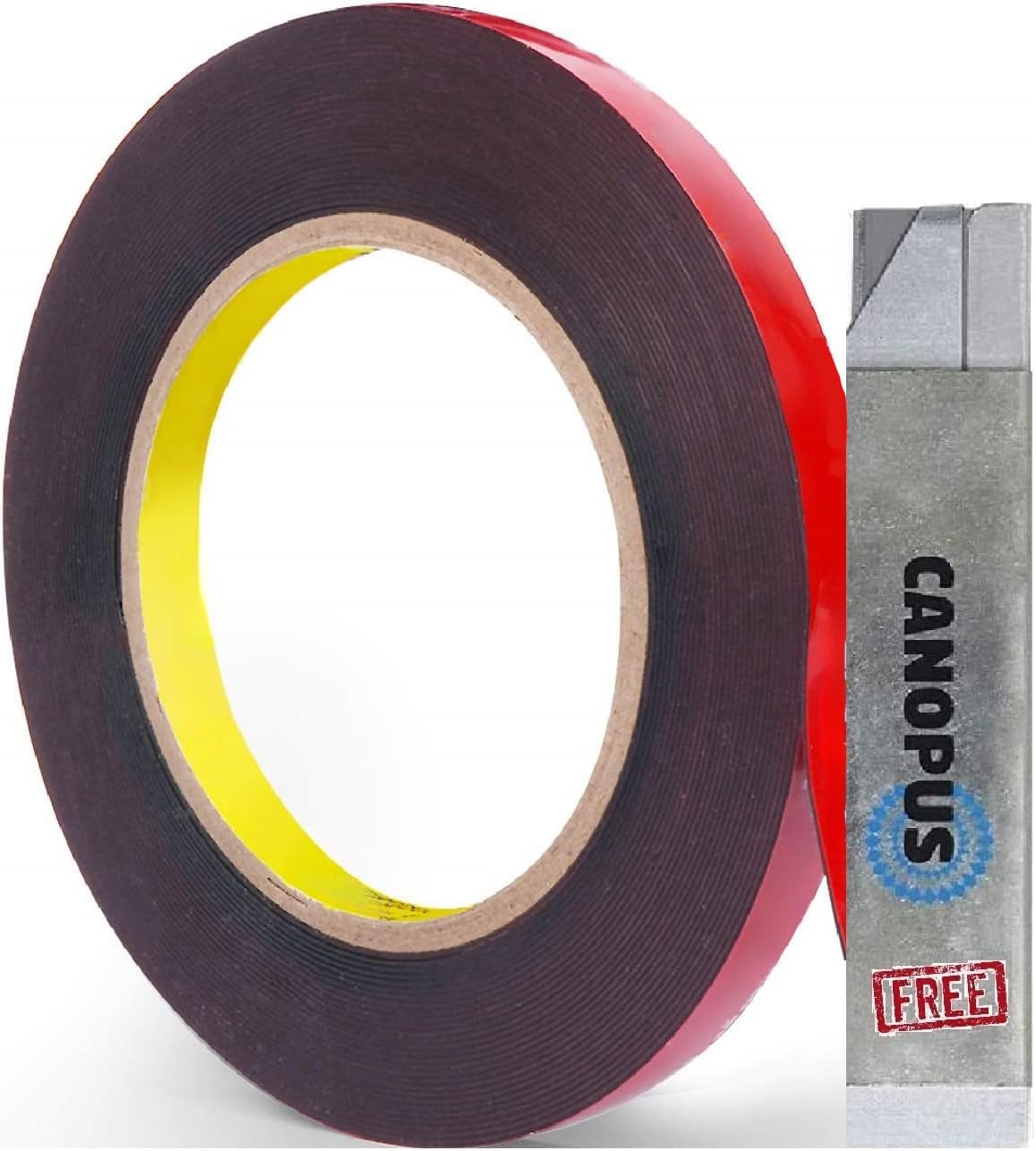 CANOPUS Double Sided Tape Heavy Duty Strips (6.35mm x 4.5m) Waterproof Acrylic Mounting Foam Tape Ideal for Automotive, LED Strip Lights, Indoor & Outdoor