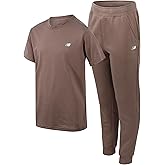 New Balance Boys Sweatpants Set - 2 Piece Short Sleeve Graphic Tee Shirt and Fleece Jogger Pants Athletic Pant Set