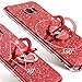 OCYCLONE Galaxy S8 Case, Glitter Luxury Cute Phone Case for Women Girls with Kickstand, Bling Diamond Rhinestone Bumper with Ring Stand Compatible with Samsung Galaxy S8 Case for Girl Women - Red