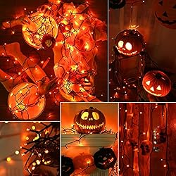 Joomer Orange Solar Halloween Lights, 2 Pack 72ft