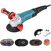 Angle Grinder 4-1/2 Inch, 10-Amp, High Power Angle Grinder Tool with Cutting &amp; Grinding Wheels, Non-Slip and Shockproof Auxiliary Handle for Cutting, Grinding, Polishing and Rust Removal