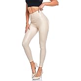 Cheapestbuy Women's Stretchy Faux Leather Leggings High Waisted Pleather Pants Sexy PU Butt Lifting Leather Tights
