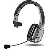 Bluetooth Headset, 60Hrs Working Time with Noise Canceling, Trucker Wireless Headset with Mic & Mute, Voice Control, Bluetooth Headphones Multipoint for Truck Driver, Office, CallCenter, Phone/PC