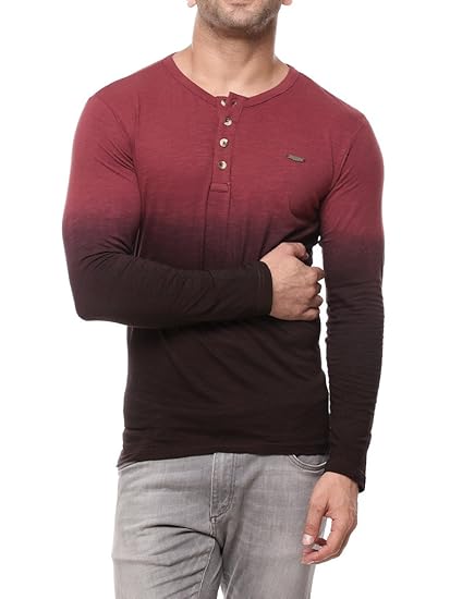 Buy GRITSTONES Onion Pink Full Sleeve Henley Round Neck T Shirt GSFSHNLYOMB1123ONIPNK at Amazon.in
