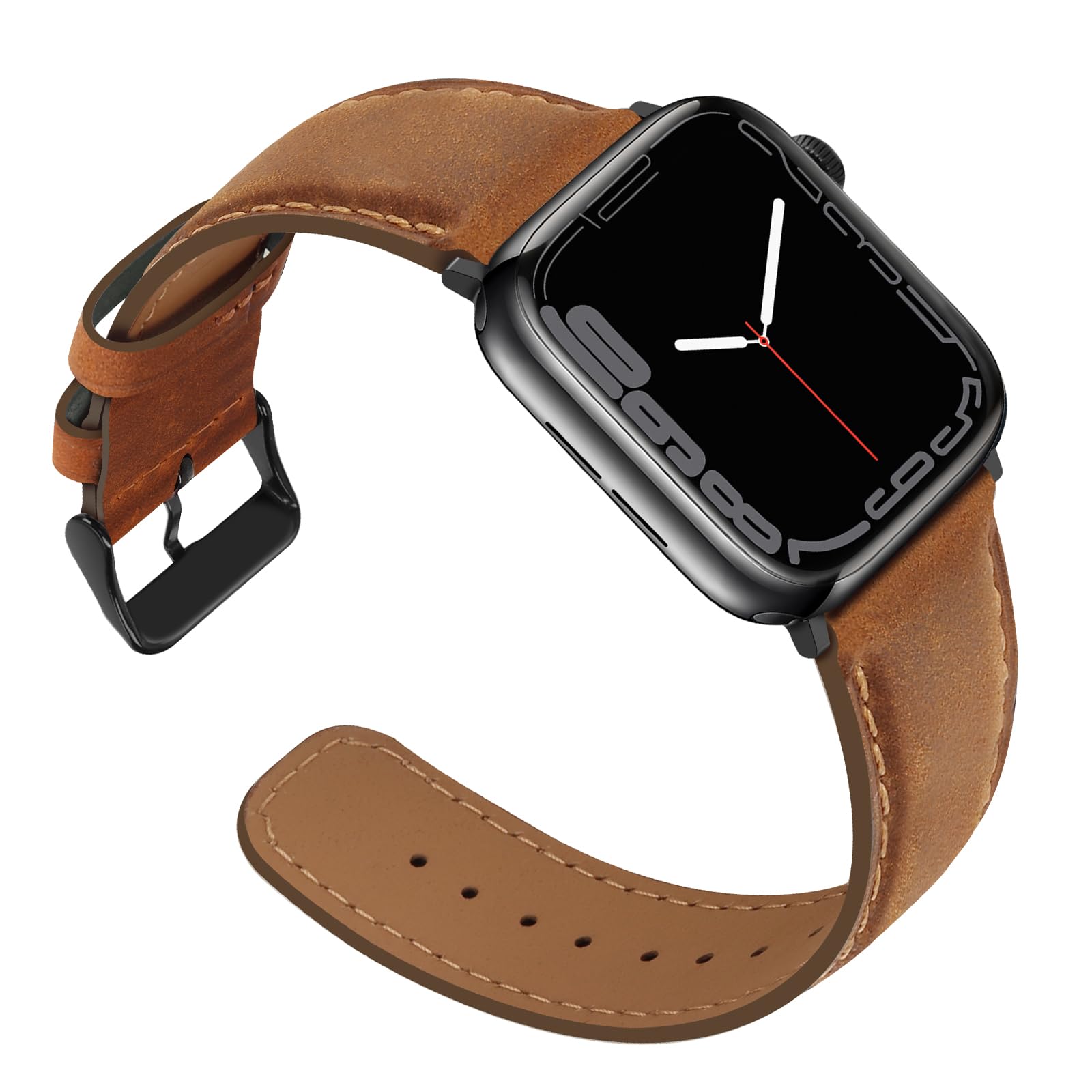 Anlinser Straps Compatible with Apple Watch Strap 49mm 46mm 45mm 44mm 42mm, Women Men Leather Straps Replacement Band for iWatch Ultra 3/2/1 Series 11 10 9 8 7 6 5 4-1 SE (Light Brown)