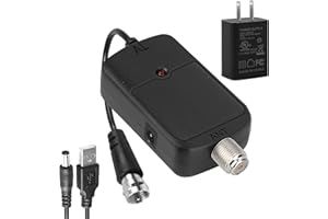 KREVI TV Antenna Amplifier Signal Booster, Indoor HD Digital TV Antenna Booster Signal Amplifier, 24db Distribution Amplifier, Clears Up Pixelated Low Channels, Supports HD Smart TV VHF/UHF, AC Adapter