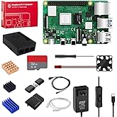Vemico Raspberry Pi 4 4GB Kit Raspberry pi 4 Model B Starter Kit with 32GB Card 3 Copper Heat Sink 2 HD Out Cable 5V 3A Power