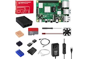 Vemico Raspberry Pi 4 4GB Kit Raspberry pi 4 Model B Starter Kit with 32GB Card 3 Copper Heat Sink 2 HD Out Cable 5V 3A Power