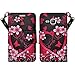 Zase Design for Galaxy J3 V 2016, Express Prime, AMP Prime, Galaxy SOL, Galaxy Sky Wallet Case Flip PU Leather Fold Wallet Pouch Cover Slim Fit (Hot Pink Flower Hearts)