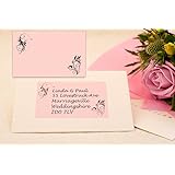 Festive Labels 40x Patterned Wedding Invitation Address Labels, PASTEL PINK Self-Adhesive 99 x 68mm Large Rectangular Permanent Addressing Stickers for Invite Envelopes/Letters