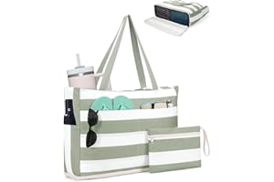 WANDF Beach Bags for Women Large Waterproof Sandproof Beach Tote Bag with Zipper Family Pool Bags Cruise Vacation Essentials