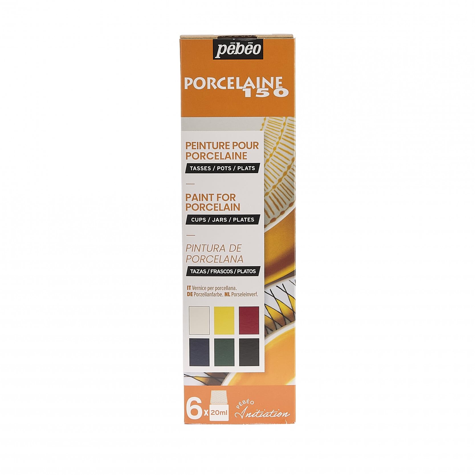 Pebeo Porcelaine 150 Initiation Set, Assorted, 6X20ML, 756471, Starter Pack - 1 — image 1