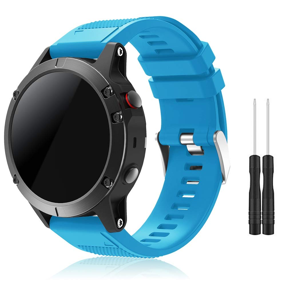 TOPsic Fenix 5 Straps, Quick Fit 22mm Soft Silicone Sport Replacement Band for Fenix 5/Fenix 5 Plus/Forerunner 935/Fenix 6/Fenix 6 Pro/Fenix 7/Fenix 7 Solar/Fenix 7 Sapphire Solar — image 1