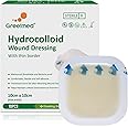 Hydrocolloid Bandages 4" x 4" with Thin Border Large Hydrocolloid Dressing, Self Adhesive Big Waterproof Highly Absorbent Hydrocolloid Patch for Burn Bedsore, Bliste, Acne Care(10 Pack)