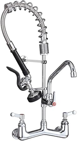 Imlezon Commercial Sink Faucet Wall Mount Pre Rinse Faucet With