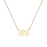 Tavuala Angel Number Necklace For Women, 18K Gold