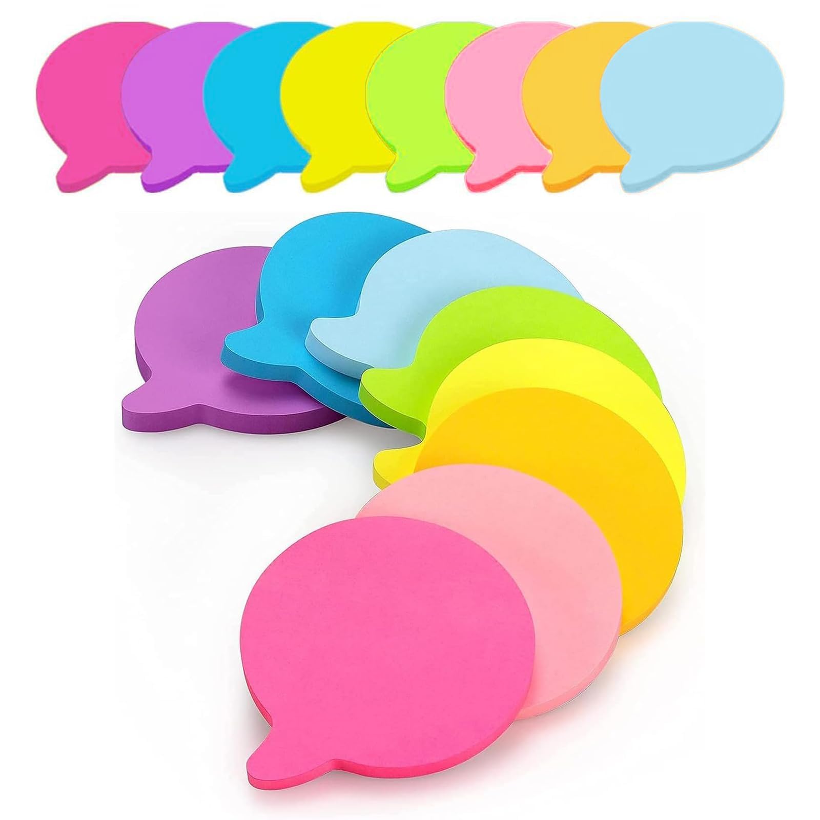 16 Pads Bubble Shape Sticky Notes, Speech Bubble Post It Notes, with 8 Color Self-Stick Notes, Novelty Post It Notes