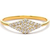 STORYJEWELLERY Statement Rings for Women, Cocktail Ring, 18K Gold Plated Signet Rings for Women, Pave Art Deco Ring, Gifts for Her