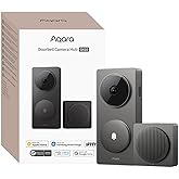 Aqara Smart Doorbell Camera G410 with Chime, 2K, HomeKit Secure Video, 2-Way Audio, Built-in Matter Hub, Wireless/Wired, Supports Apple Home, Alexa, Google, Home Assistant, 2.4G/5GHz Wi-Fi, Gray