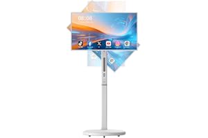 iProda 32" Smart Rolling TV Portable Touch Screen Monitor with Wheels, Android TV (4GB+64GB), Google Play, Full Swivel, Multiple Projection Sharing