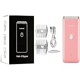 Tileon Dog Clippers,Quiet Washable USB Rechargeable Cordless Dog Grooming Kit,Electric Pets Hair Trimmers Shaver Shears for Dogs and Cats Pink
