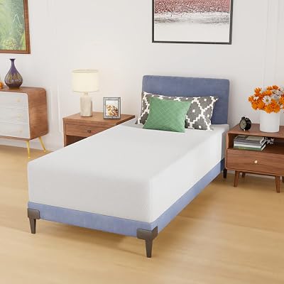 PayLessHere | 12 Inch Twin Mattress | Medium Firm Gel Memory Foam Mattress | White | with Washable Zipper Cover | for Pressure-Relieving Cool Sleep | Bed in a Box, CertiPUR-US Certified