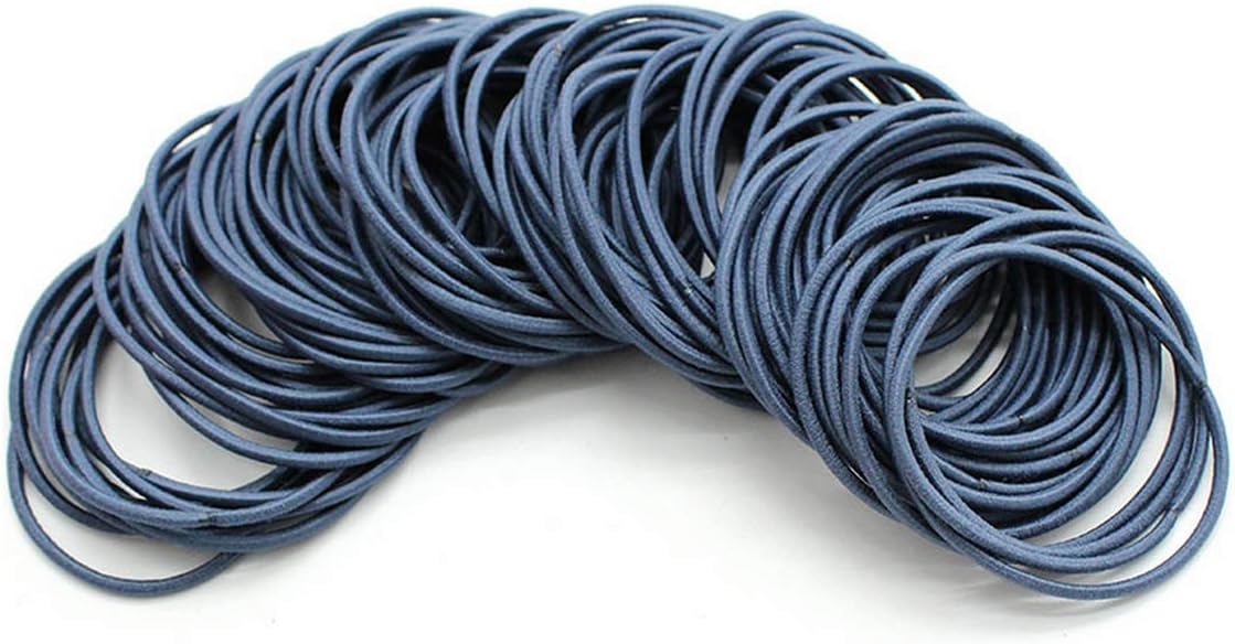 50Pcs/Lot 5cm Women Rubber Bands Elastic Hair Bands Girls Headband Decorations Ties Gum for Hair,Navy Blue,50Pcs