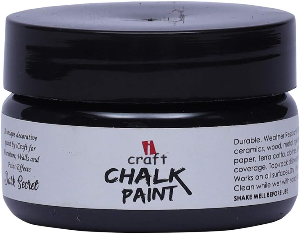 iCraft Chalk Paint, Black Chalky and Matte Finish 50 ml Amazon.in