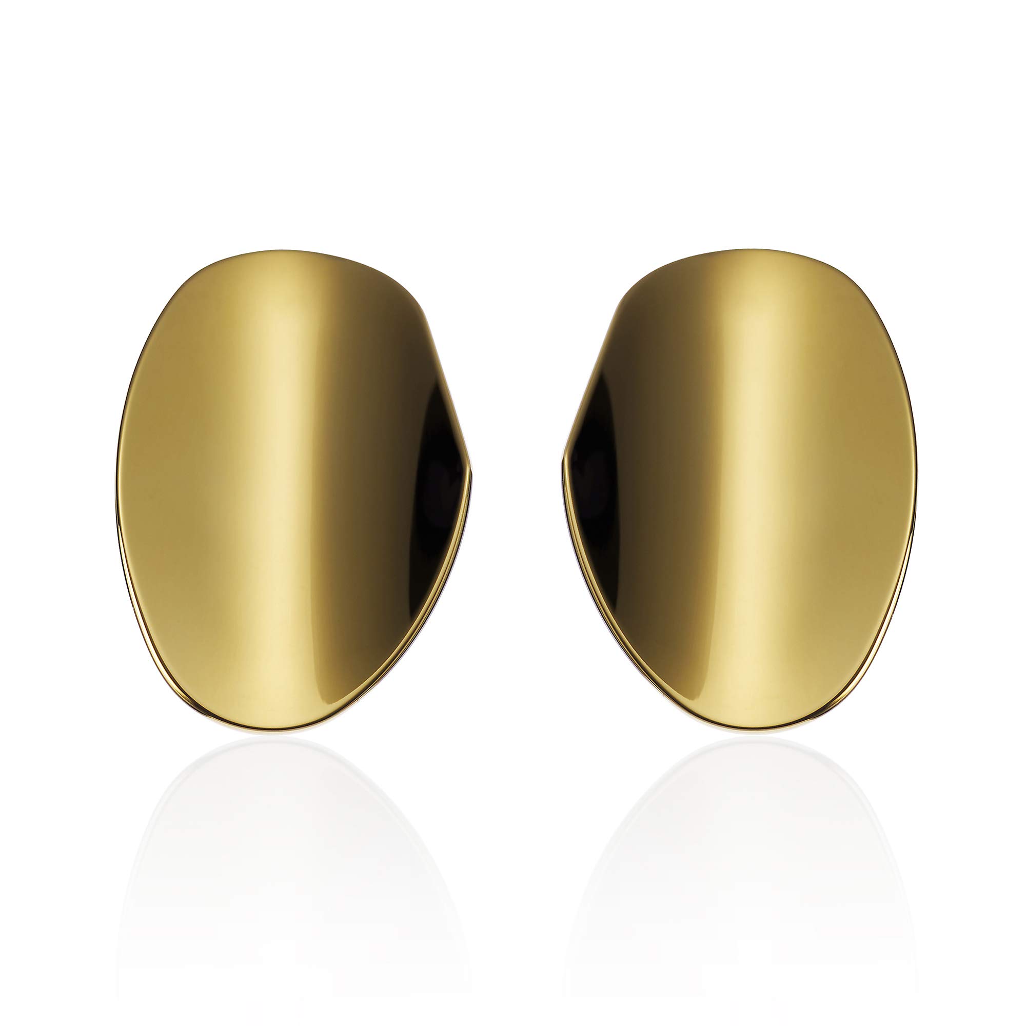 Namana Large Mirror Earrings for Women and Tenne Girls, Designer Gold Earrings for Women, Gold Statement Earrings for Women with Gift Box