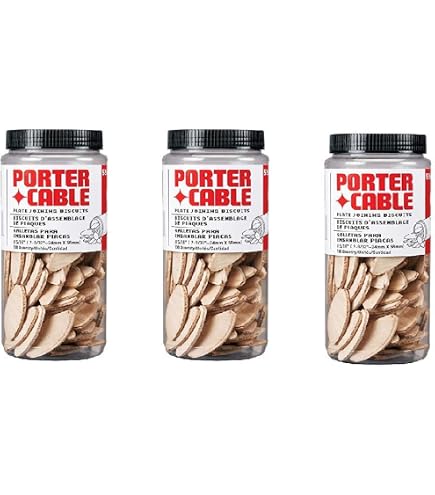 Porter-Cable 5561 Nr. 10 Tischler Kekse – 125 Stück Pro Tube, 20 X 52 Mm | Für Plattenverbinder & Stabile Holzverbindungen