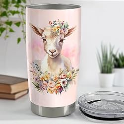 SANDJEST Goat Tumbler 20oz Girl Loves Goats