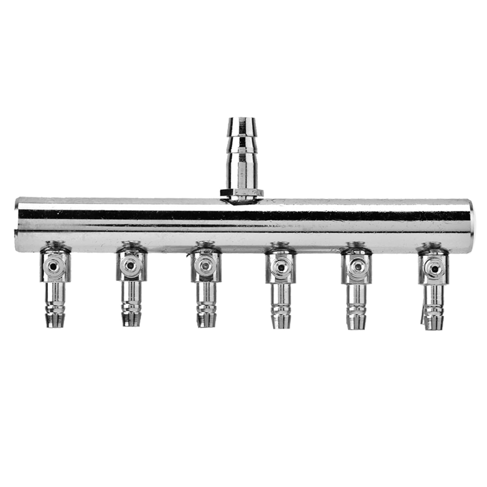 Aquarium Air Control Valve, 6 Way Aquarium Air Splitter Stainless Steel Fish Tank Air Control Valve Aquarium Oxygen Distributor 8mm Turn to 4mm Splitter Control Valve
