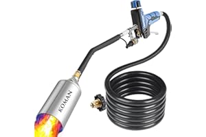 KOMAN Propane Torch Weed Burner,Weed Burner Torch Flamethrower with 9.8 FT Hose,Blow Torch 500,000 BTU, Self Igniting Flame Weeder for Weeding,Roof Asphalt,Ice Snow,Road Marking