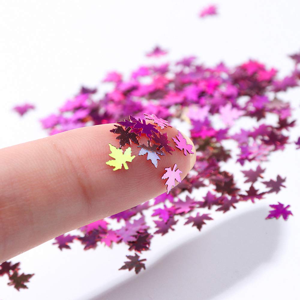Macute Fall Nail Art Glitters Maple Leaf Nail Sequins, 12 Grids Autumn Leaf Shape Flakes Holographic Gold Red Maple Leaves Paillettes Designs for Nails Gel Polish Supplies Manicure Tips Decorations : Beauty