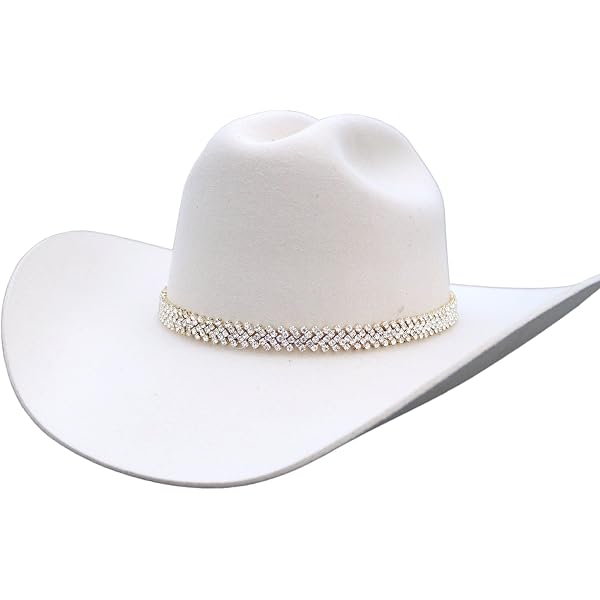 5397 Dazzling Clear Rhinestone Hat Band For Women Adjustable White Satin Lined Rhinestone Hat Band for Cowboy Hat – Western Hat Accessory  main image 2