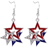 USA Flag Earrings for Women American Flag Patriotic 4th of July Earring Cute Teardrop Faux Leather Dangle Earrings