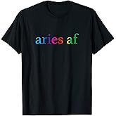 Aries AF Gay Rainbow Gradient LGBTQ Pride Zodiac Sign T-Shirt
