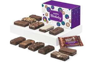 Fairytale Brownies Birthday Sprite Dozen Individually Wrapped Gourmet Chocolate Food Gift Basket - 3 Inch x 1.5 Inch Snack-Size Brownies - 12 Pieces - Item HB212