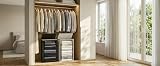 efluky Slim Laundry Basket with Lid 63L Narrow Foldable Beige Linen Bamboo view 9