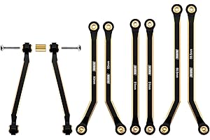 INJORA High Clearance Front 4 Links Set 37g Heavy Brass Links for SCX24 C10 JLU Bronco Base Camp 4Runner Axial 1/24 RC Crawler Car(Black Brass)