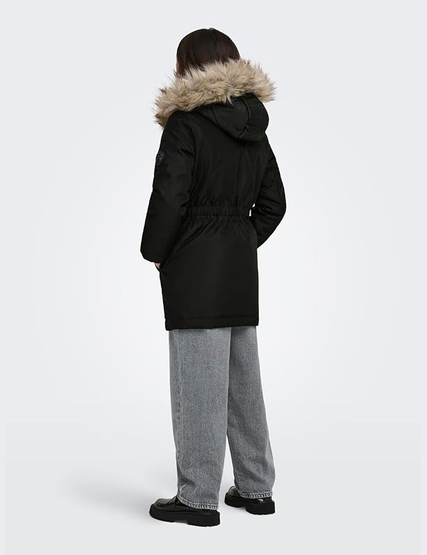 KIDS ONLY Kogiris - Parka Otw Noos Giacca, Bambine e ragazze, Nero (Black/Fur Light Grey), 134