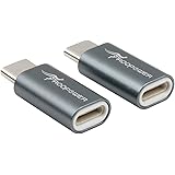 Lightning to Type C Adapter 2-Pack, Roopower Type C(USB C) Male to 8-Pin Lightning Female Charge and Sync Adapter Converter via Lighting Cable for Samsung S8/S8+, MacBook and Othr USB-C Devices-Gray