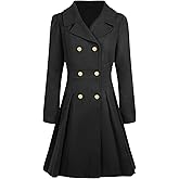 Caintima 2026 Winter Coats for Women Double Breasted Lapel with Pockets A-line Coat