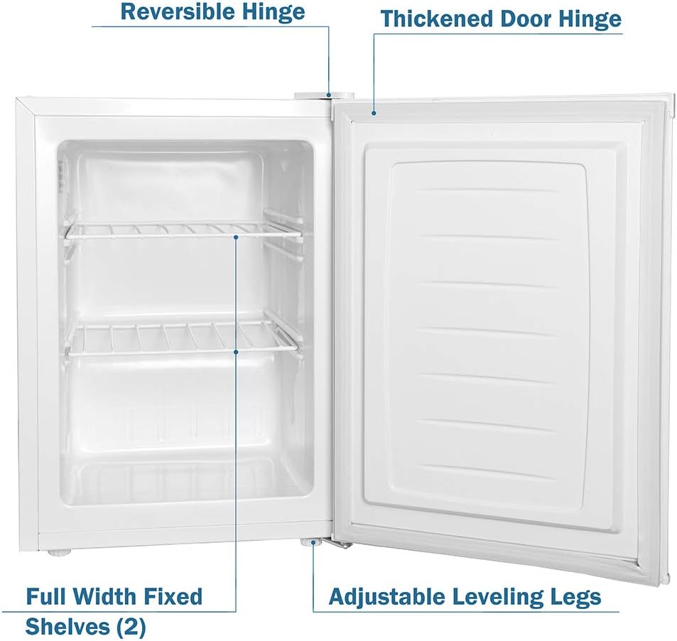 Coollife Upright Freezer 1.1 Cubic Feet Compact Reversible Single Door