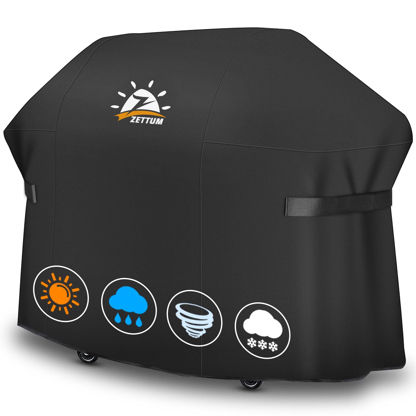 Zettum BBQ Covers 190 CM - 7109 Large Grill Barbecue Cover for Weber Summit 600 series Grill Heavy Duty & Waterproof, PU Coating Cover for Monument, Brinkmann Dyna-glo Nexgrill Megamaster