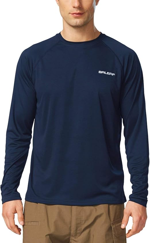 Men's Sun Protection Long Sleeve Shirt UPF 50+ Quick Dry Outdoor Hiking Running UV ShirtDark