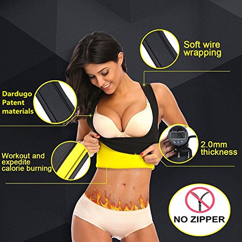 Dardugo Women's Hot Sweat Slimming Neoprene Vest,Body Shaper For Weight Loss Fat Burner No Zipper Gray Sauna Tank Top Shirt For Women by - Thumbnail 5