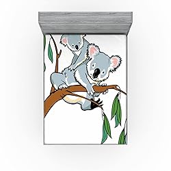 Ambesonne Tropical Animals Fitted Sheet Set, Mother